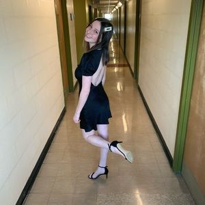 American Eagle cotton candy LA black minidress